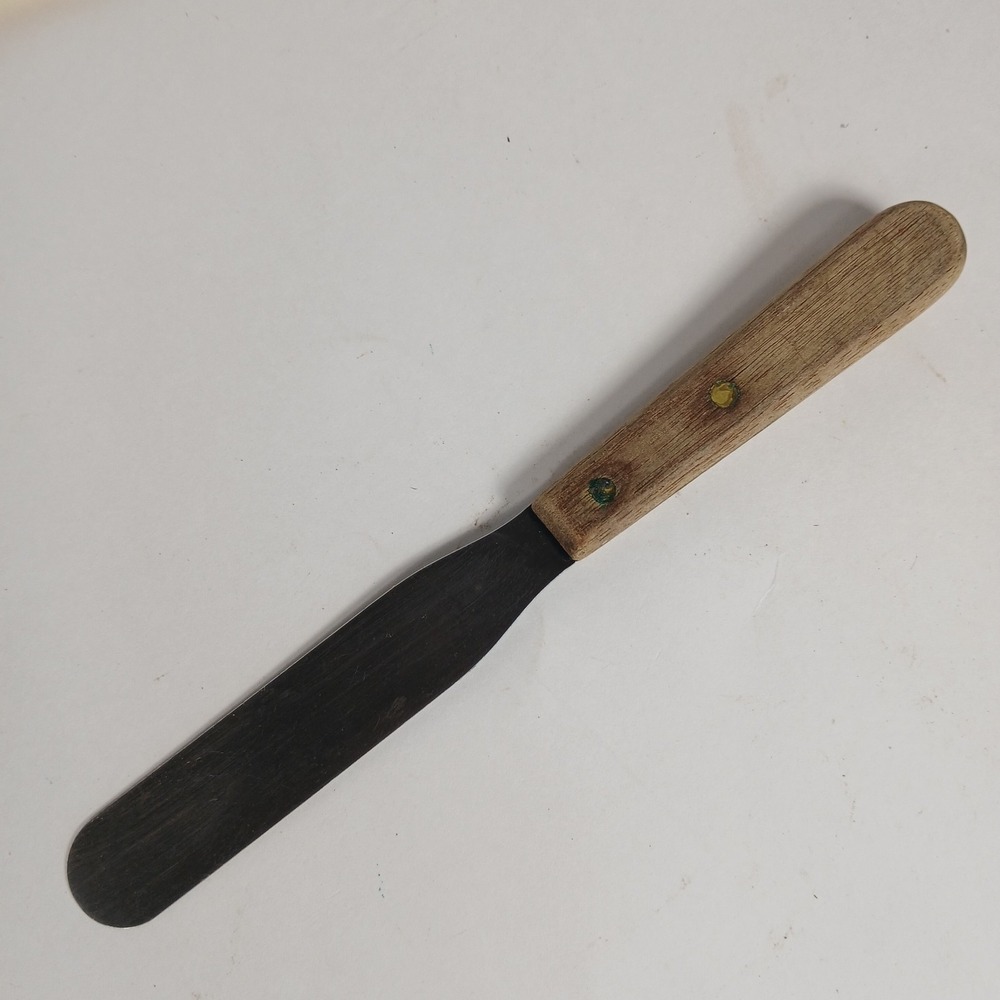 Vintage Ekco Stainless Steel Icing Butter  Spreader Riveted Wooden Handle